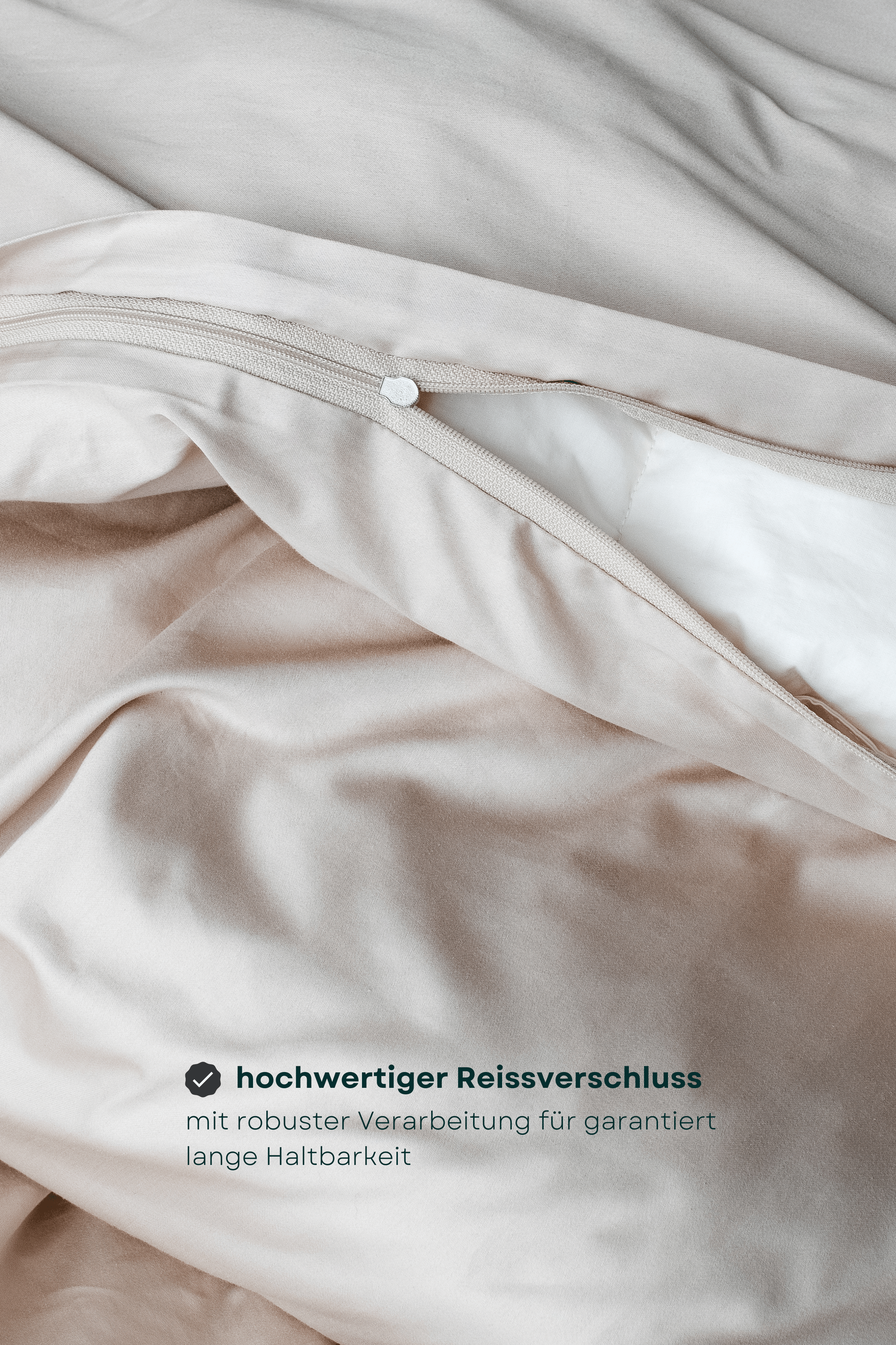 dusty beige - Satin Bettwäsche aus bio Baumwolle